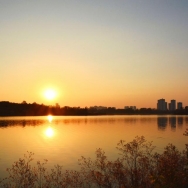 青龙湖观日落...